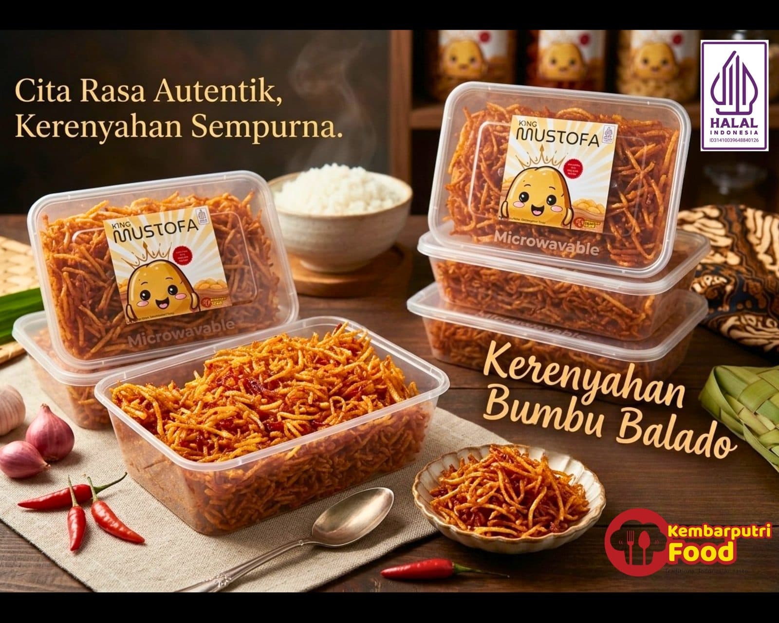 Kemasan kentang mustofa bumbu balado