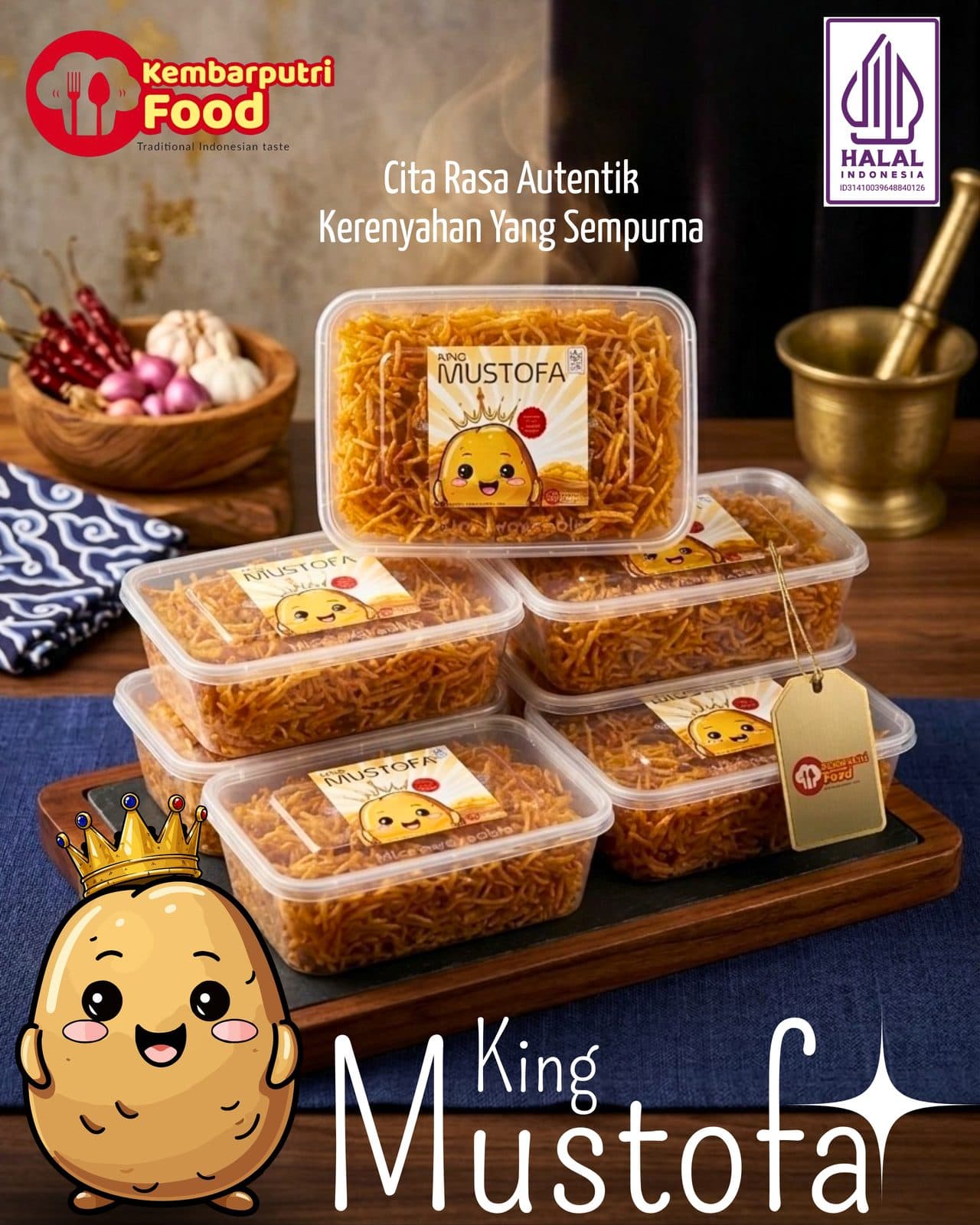 Kemasan kentang mustofa tersusun
