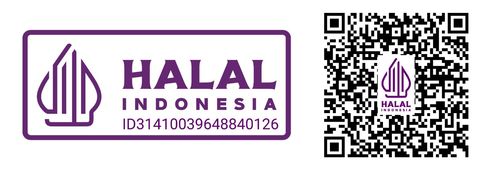 Logo Halal Indonesia beserta kode QR verifikasi
